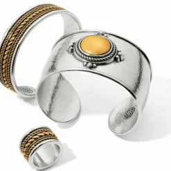 Brighton Monete Wide Ring Silver-Gold New