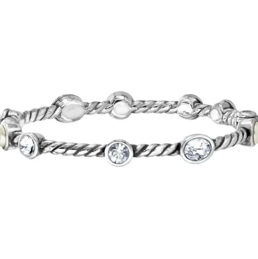 Brighton Monte Carlo Hinged Bangle Silver-Pearl Outlet