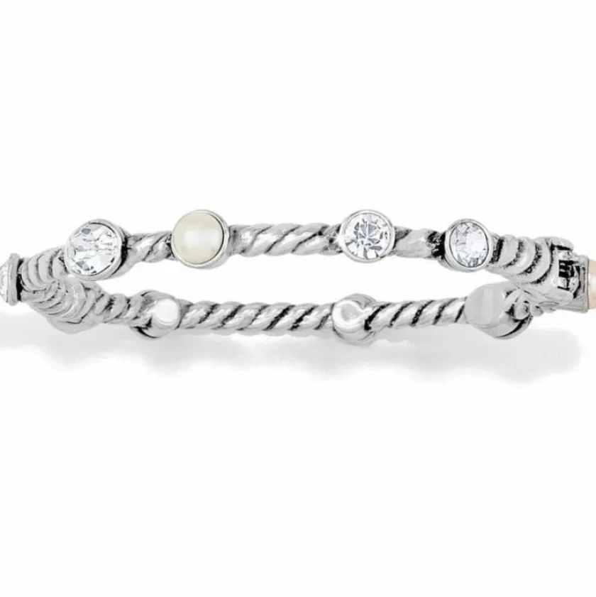 Brighton Monte Carlo Hinged Bangle Silver-Pearl Outlet