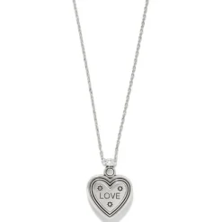 Brighton Mosaic Heart Two Tone Heart Petite Necklace Gold Clearance