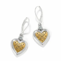 Brighton Mosaic Heart Two Tone Leverback Earrings Silver-Gold Hot