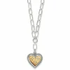 Brighton Mosaic Heart Two Tone Necklace Silver-Gold Hot