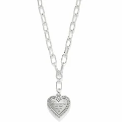 Brighton Mosaic Heart Two Tone Necklace Silver-Gold Hot
