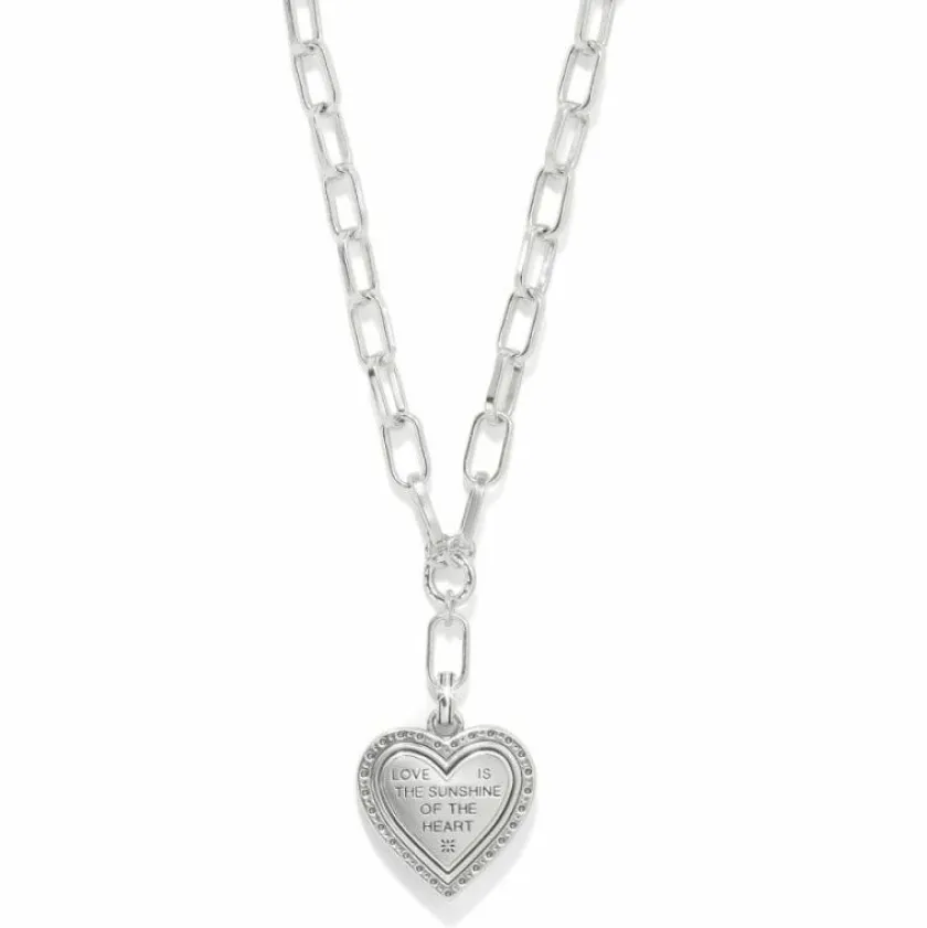 Brighton Mosaic Heart Two Tone Necklace Silver-Gold Hot