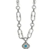 Brighton Mosaic Link Necklace Silver-Turquoise Best