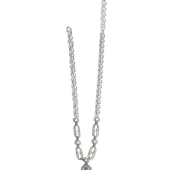 Brighton Mosaic Link Necklace Silver-Turquoise Best