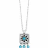Brighton Mosaic Motif Tile Necklace Silver-Turquoise Hot