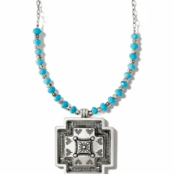 Brighton Mosaic Paseo Bead Cross Necklace Silver Fashion