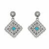 Brighton Mosaic Paseo Concho Post Drop Earrings Silver-Blue Clearance