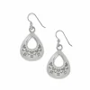 Brighton Mosaic Paseo Etch Teardrop French Wire Earrings Silver Best
