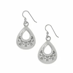 Brighton Mosaic Paseo Etch Teardrop French Wire Earrings Silver Best