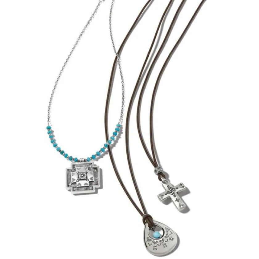 Brighton Mosaic Paseo Teardrop Necklace Silver Discount