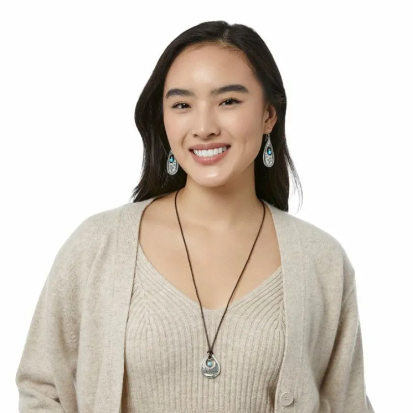 Brighton Mosaic Paseo Teardrop Necklace Silver Discount
