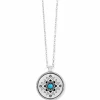 Brighton Mosaic Pendant Necklace Silver-Turquoise Hot