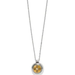 Brighton Mosaic Round Two Tone Mini Necklace Silver-Gold New