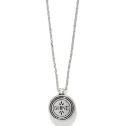 Brighton Mosaic Round Two Tone Mini Necklace Silver-Gold New