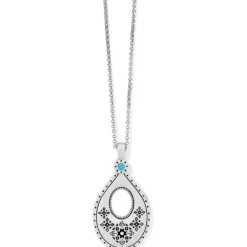 Brighton Mosaic Teardop Convertible Necklace Silver-Turquoise Sale