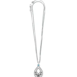Brighton Mosaic Teardop Convertible Necklace Silver-Turquoise Sale