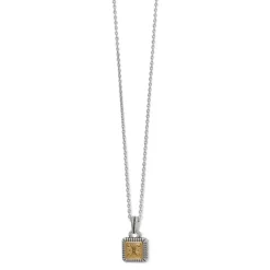 Brighton Mosaic Two Tone Mini Tile Necklace Silver-Gold New