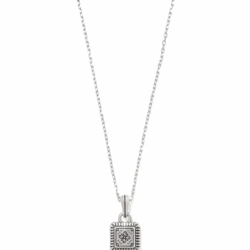 Brighton Mosaic Two Tone Mini Tile Necklace Silver-Gold New