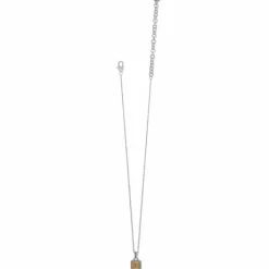 Brighton Mosaic Two Tone Mini Tile Necklace Silver-Gold New