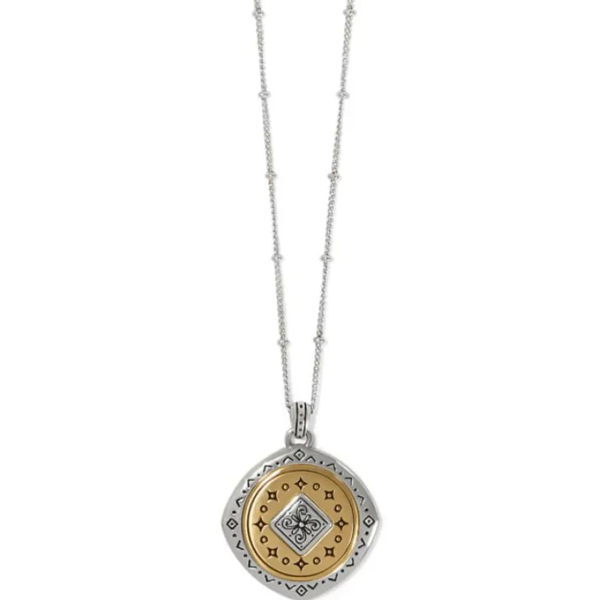Brighton Mosaic Two Tone Pendant Necklace Silver-Gold Sale