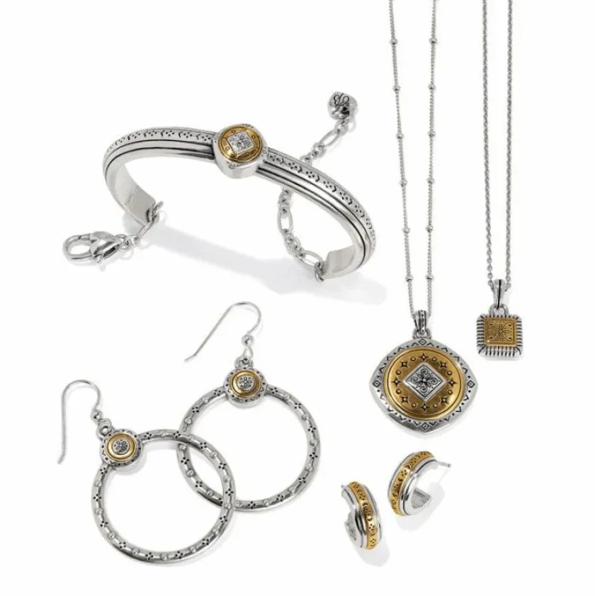 Brighton Mosaic Two Tone Pendant Necklace Silver-Gold Sale
