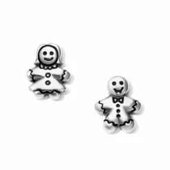 Brighton Mr & Mrs Gingerbread Mini Post Earrings Silver Fashion