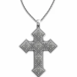 Brighton Mumtaz Cross Convertible Long Necklace Silver Discount