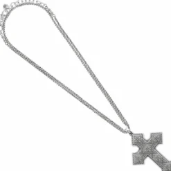 Brighton Mumtaz Cross Convertible Long Necklace Silver Discount