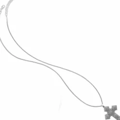 Brighton Mumtaz Cross Convertible Long Necklace Silver Discount