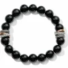 Brighton Neptune's Rings Agate Stretch Bracelet Black Discount