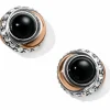 Brighton Neptune's Rings Agate Button Earrings Black Hot
