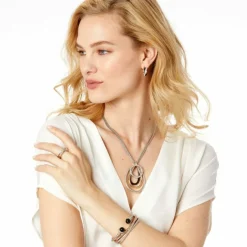 Brighton Neptune's Rings Agate Open Hinged Bangle Black Best
