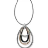 Brighton Neptune's Rings Black Convertible Pendant Necklace Silver-Gold Hot
