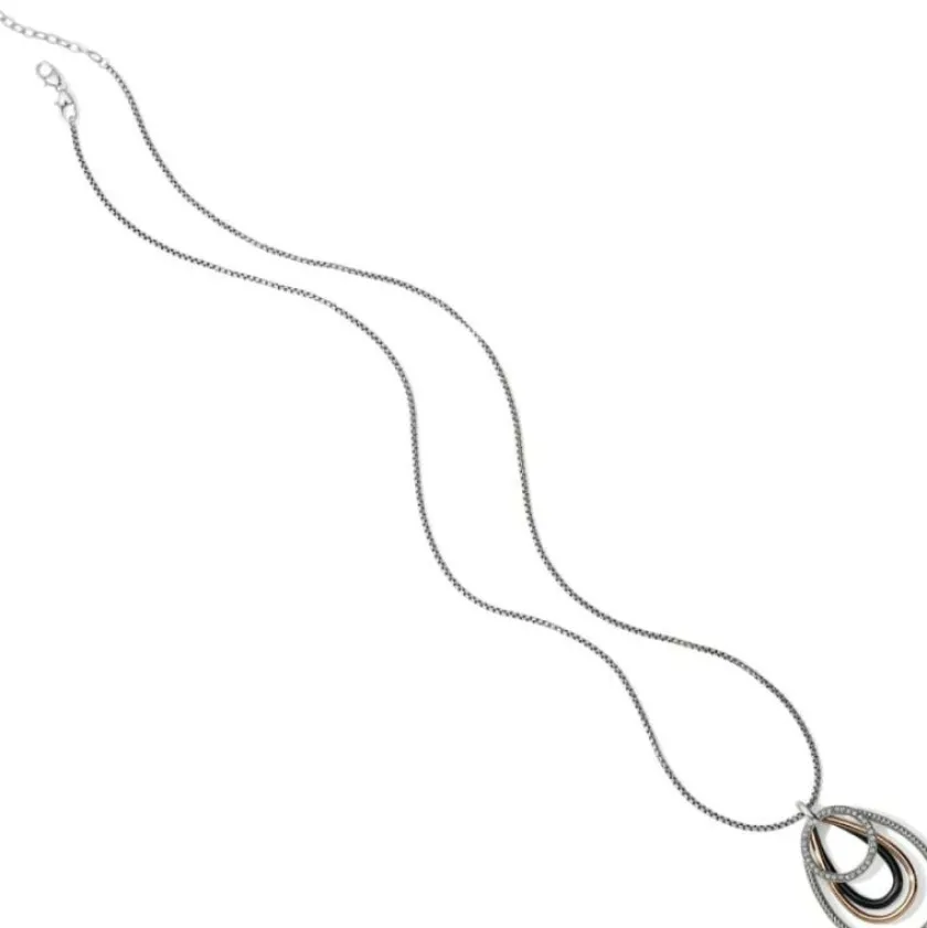 Brighton Neptune's Rings Black Convertible Pendant Necklace Silver-Gold Hot
