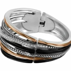 Brighton Neptune's Rings Black Hinged Bangle Silver-Gold Online
