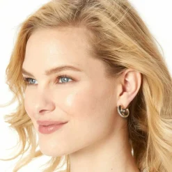 Brighton Neptune's Rings Black Leverback Earrings Silver-Gold Best