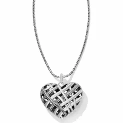 Brighton Neptune's Rings Convertible Reversible Heart Necklace Silver Discount
