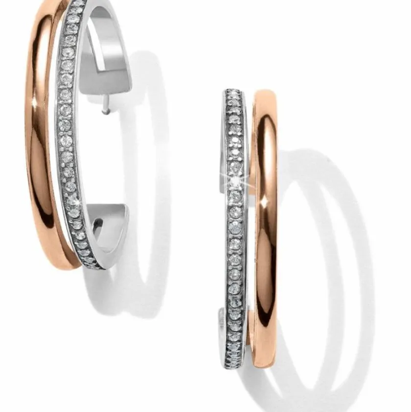 Brighton Neptune's Rings Duo Large Hoop Earrings Silver-Gold Sale