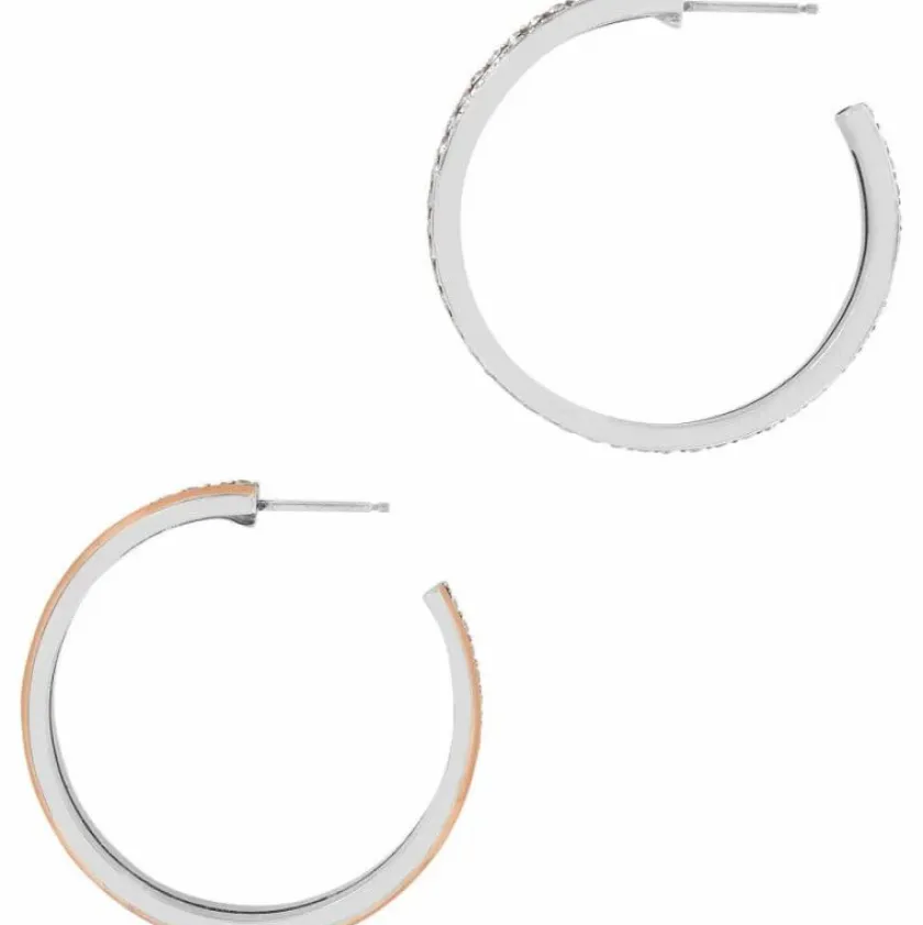 Brighton Neptune's Rings Duo Large Hoop Earrings Silver-Gold Sale