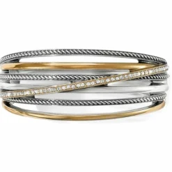 Brighton Neptune's Rings Hinged Bangle Silver-Gold New