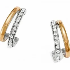 Brighton Neptune's Rings Medium Post Hoop Earrings Silver-Gold Clearance