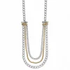Brighton Neptune's Rings Multiple Row Chain Necklace Silver-Gold New
