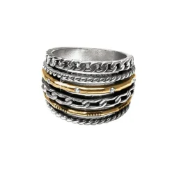Brighton Neptune's Rings Multiple Row Ring Silver-Gold Hot