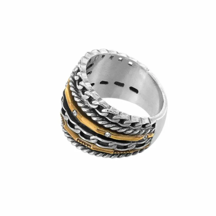 Brighton Neptune's Rings Multiple Row Ring Silver-Gold Hot