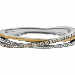Brighton Neptune's Rings Narrow Hinged Bangle Silver-Gold Hot