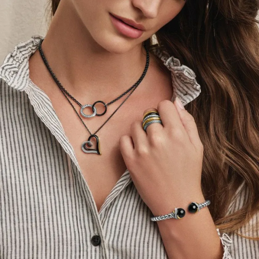 Brighton Neptune's Rings Night Heart Necklace Silver-Gold Sale