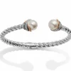 Brighton Neptune's Rings Pearl Open Hinged Bangle Cream Sale