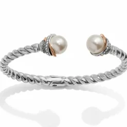 Brighton Neptune's Rings Pearl Open Hinged Bangle Cream Sale